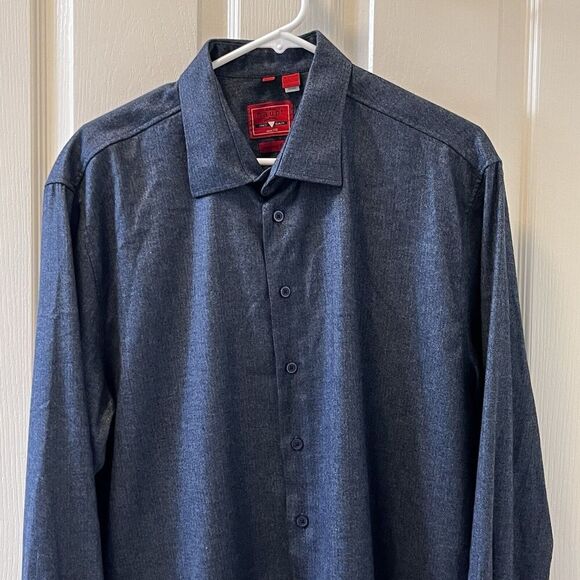 Haupt Germany Blue Button Down Long Sleeve Shirt Modern Fit Men's XL 17.5 43/44 - Picture 6 of 10